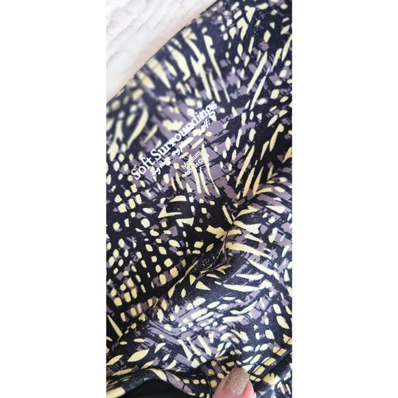Soft Surroundings High Waisted‎ Yellow Black Geometric Leggings Women Sz M Multi - Picture 3 of 5